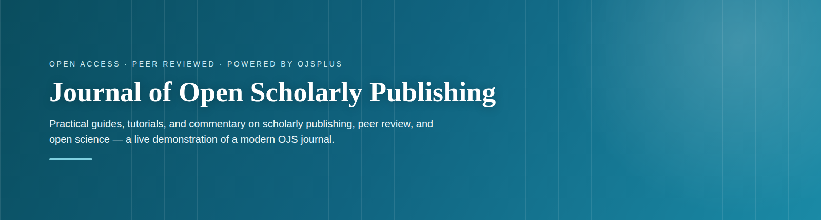 Journal of Open Scholarly Publishing